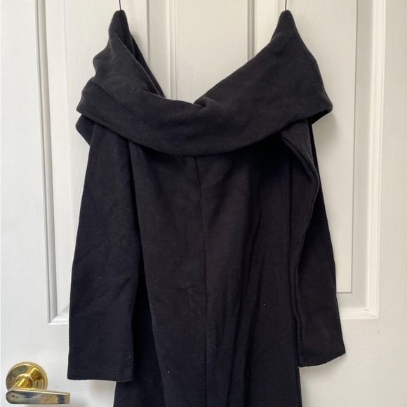 NWT ZARA Off-Shoulder Black Knit Midi Dress M - Picture 4 of 9